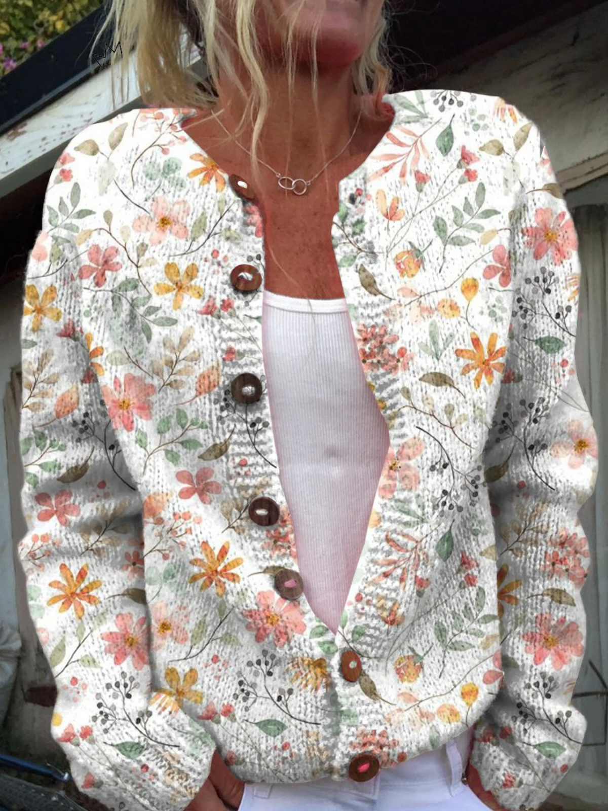 Greta™ | Cardigan Maglia Floreale Vintage