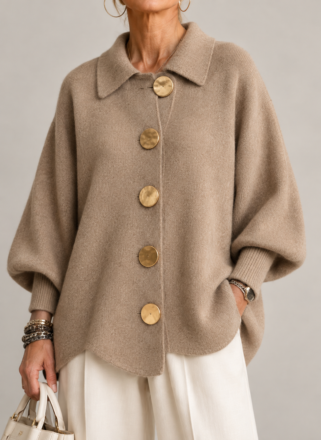 Elena™ | Cardigan Oversize con Collo