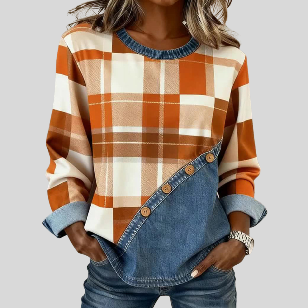 Charlene | Top a Maniche Lunghe Patchwork