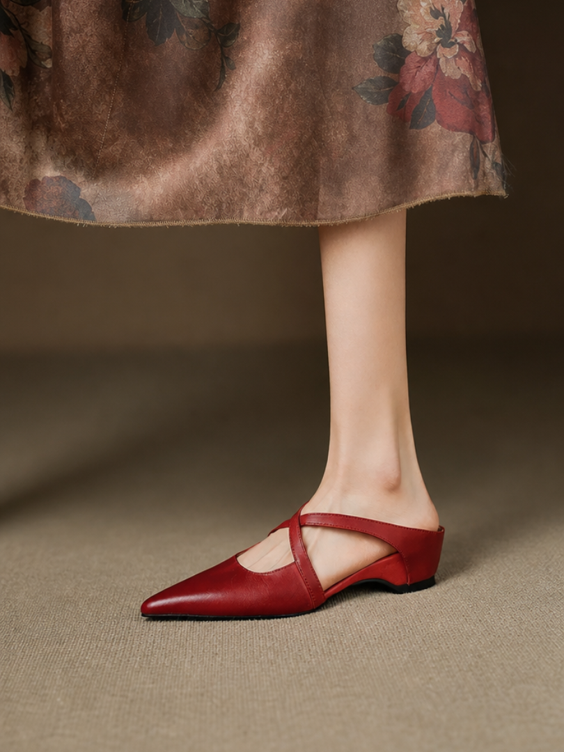 Fiorella | Ciabatte a Punta in Vera Pelle