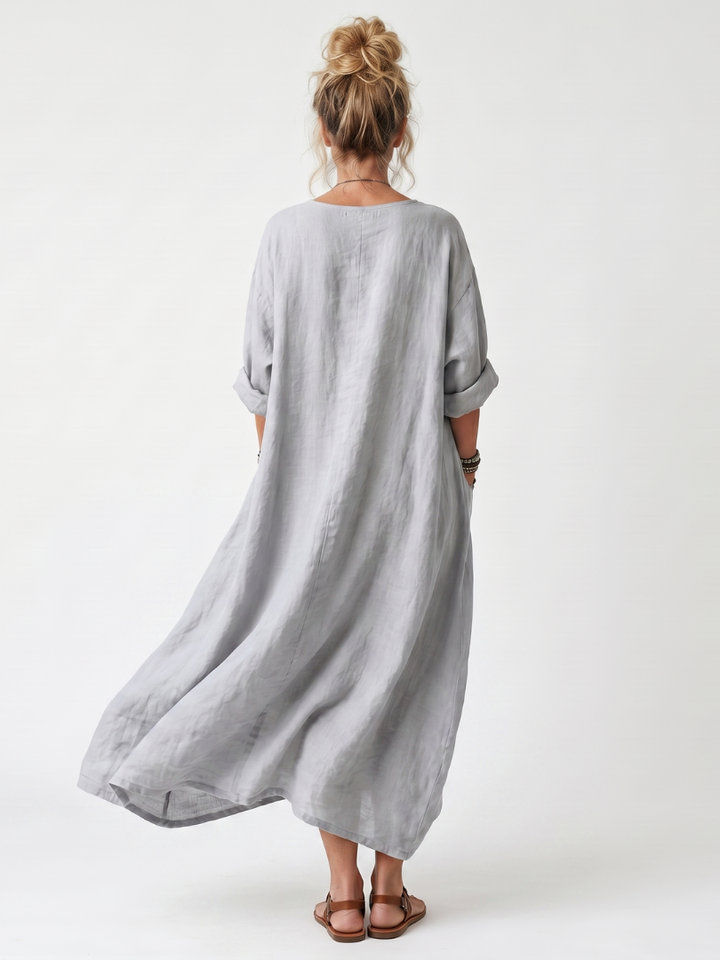 Margherita | Abito Maxi Scollo a V con Tasche