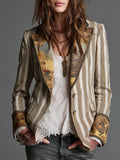 Wendy - Blazer in Stile Boho a Righe Stampato per Donne