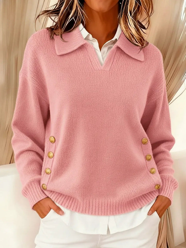 Yolanda | Pullover con Collo Polo e Bottoni