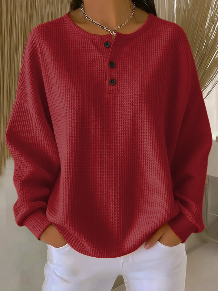 Amelia | Felpa Henley Testurizzata