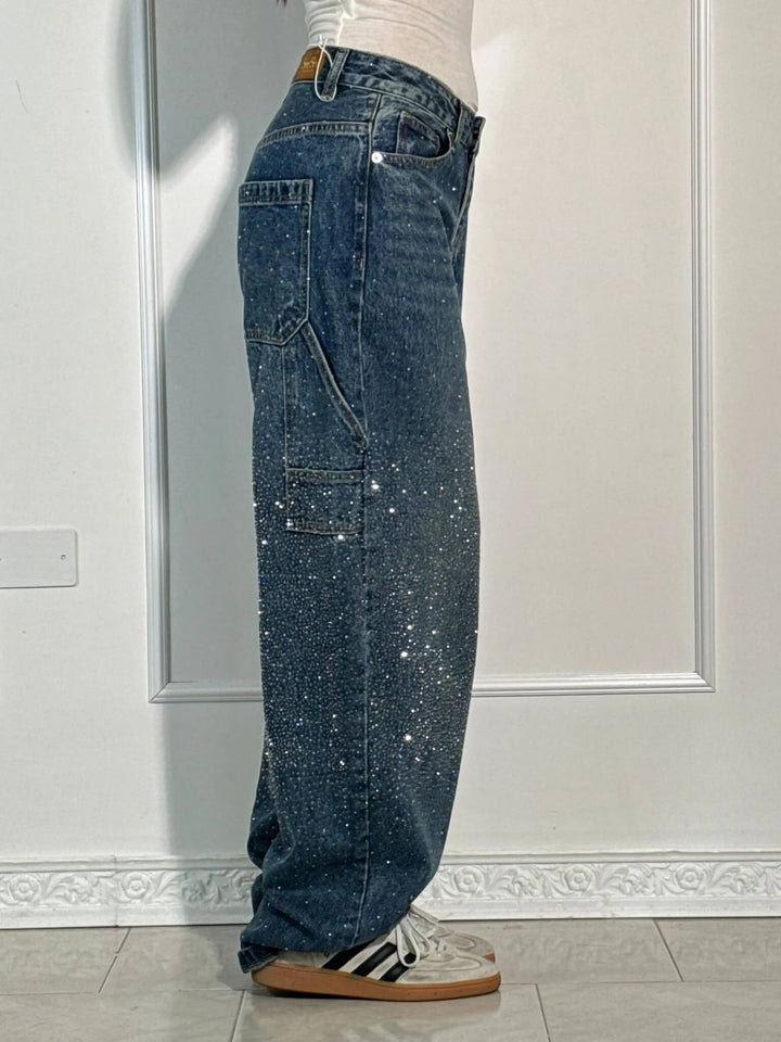 Cristina | Jeans Balloon con Dettagli Brillanti
