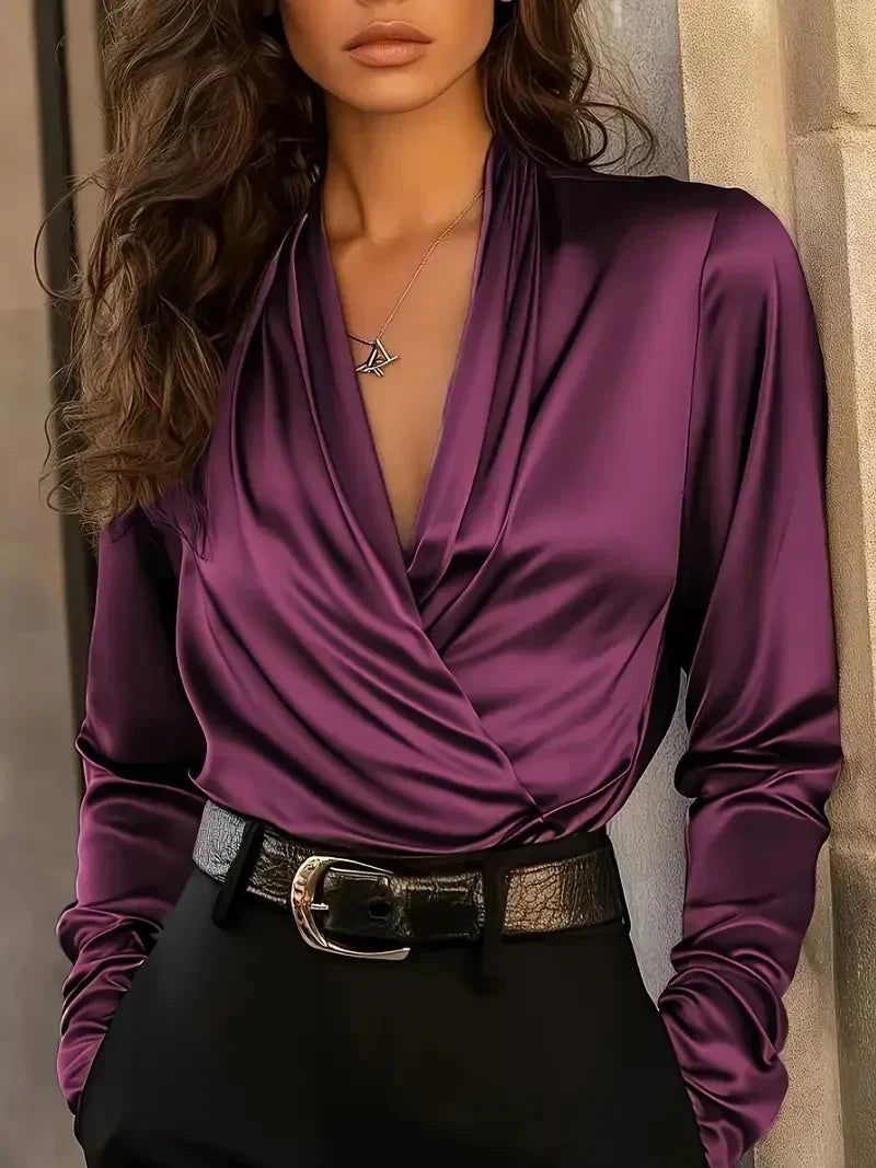 Rosalba | Top con scollo a V drappeggiato
