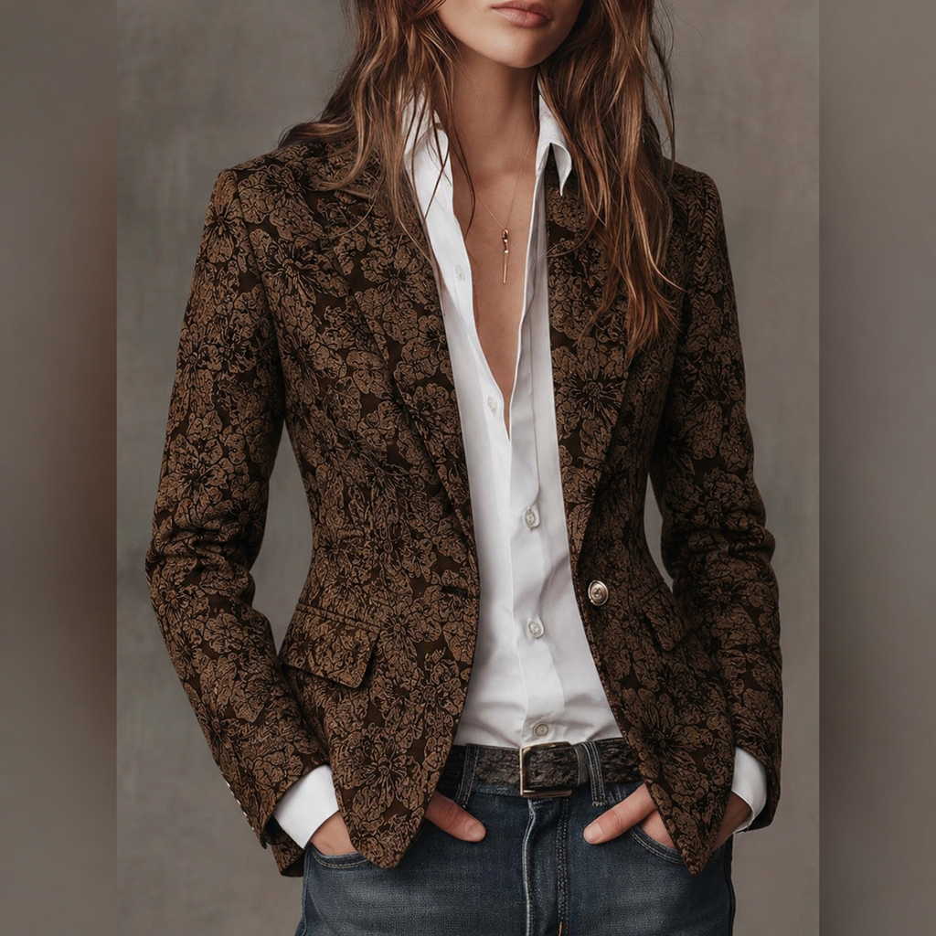 Brenda - Blazer Fitted in Jacquard Paisley per Donna