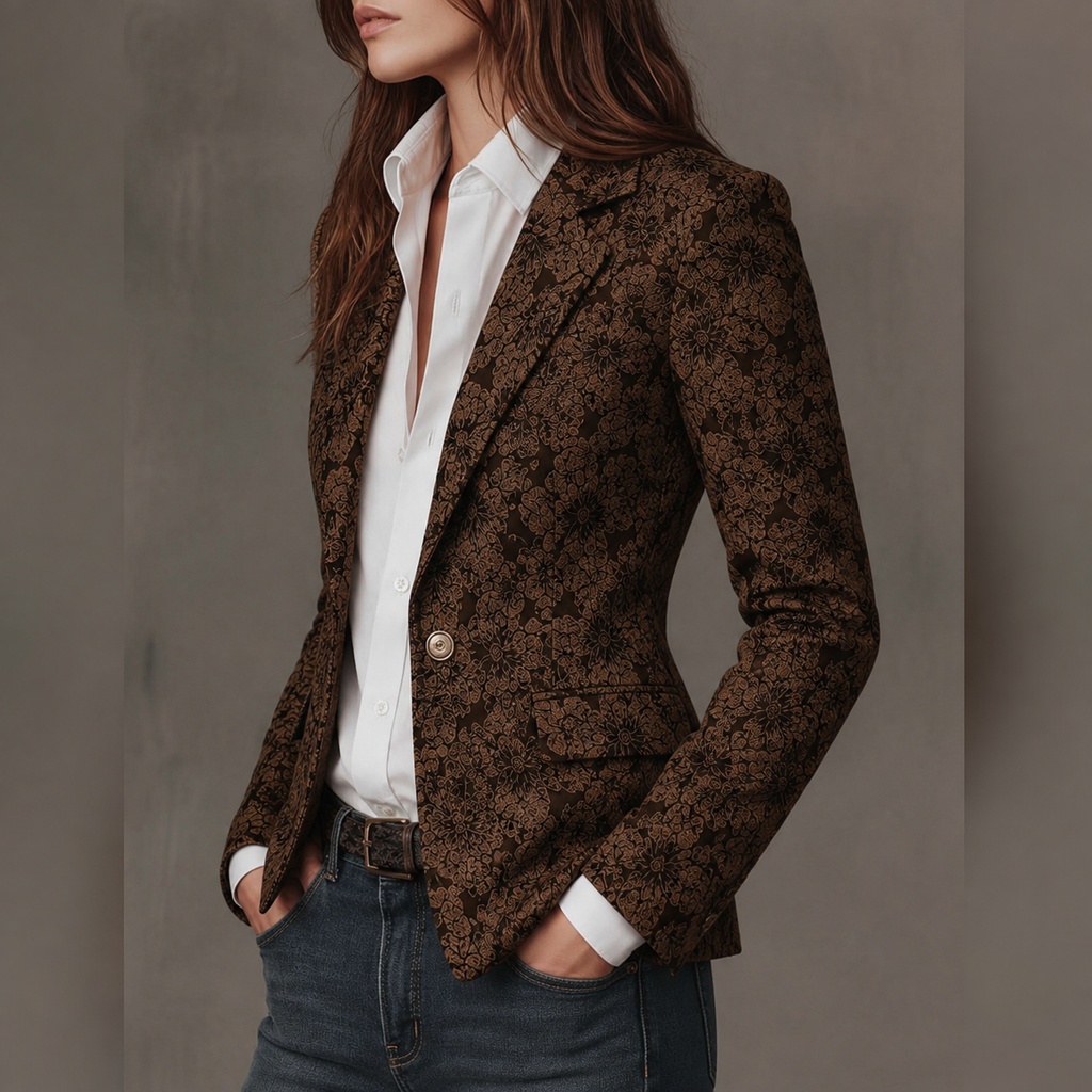 Brenda - Blazer Fitted in Jacquard Paisley per Donna