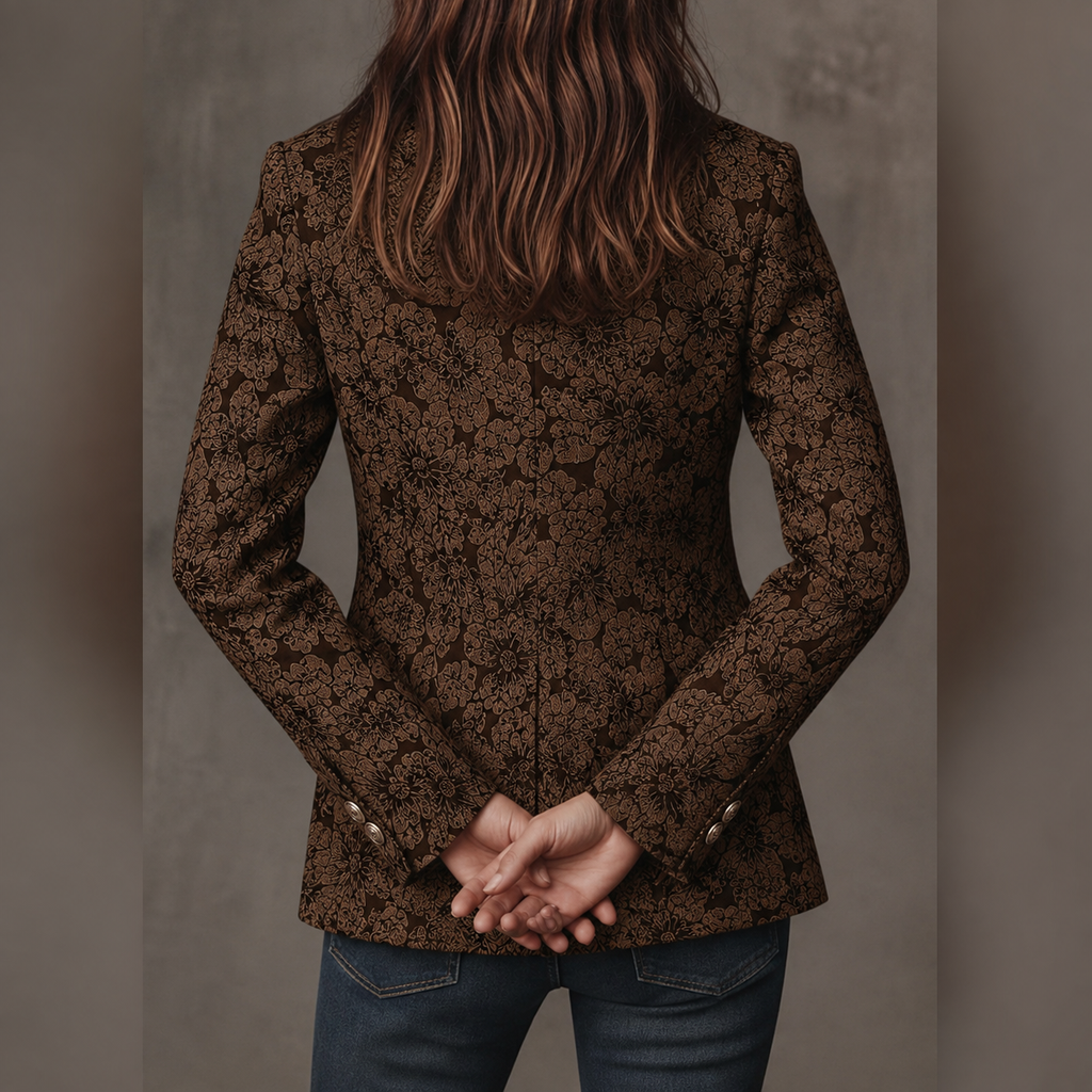 Brenda - Blazer Fitted in Jacquard Paisley per Donna