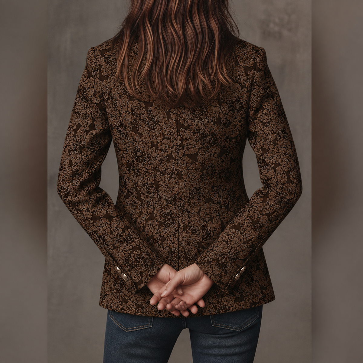 Brenda - Blazer Fitted in Jacquard Paisley per Donna