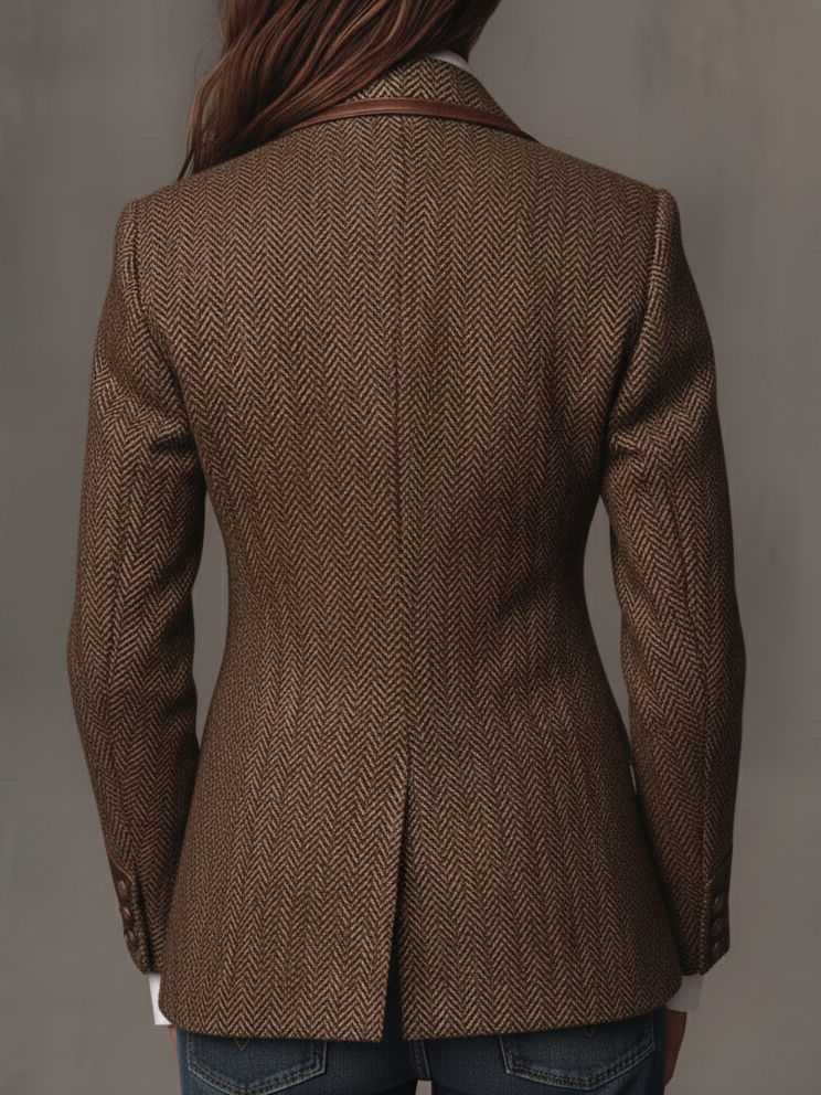 Alessia - Blazer da Donna con Pannello Stampato a Spina di Pesce