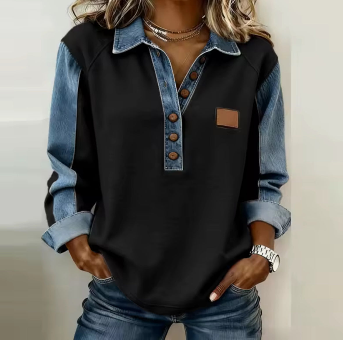 Elspeth | Maglione con Collo Bicolore
