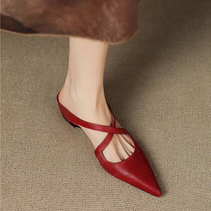 Fiorella | Ciabatte a Punta in Vera Pelle