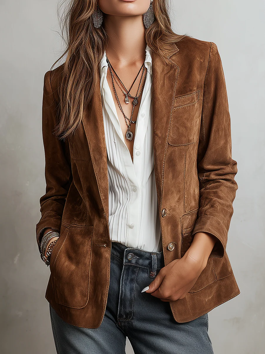 Christine - Blazer Vintage Marrone da Donna