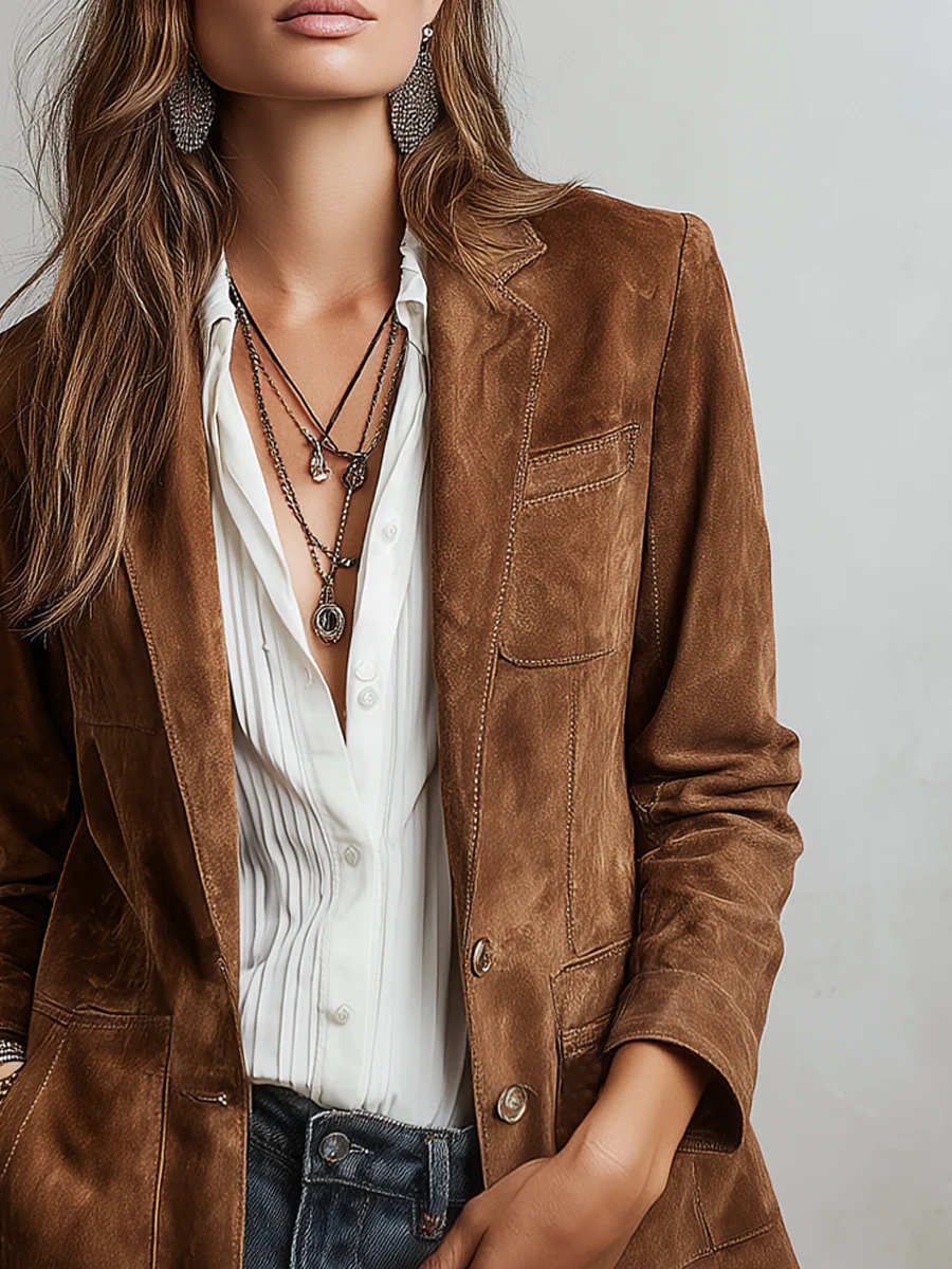 Christine - Blazer Vintage Marrone da Donna