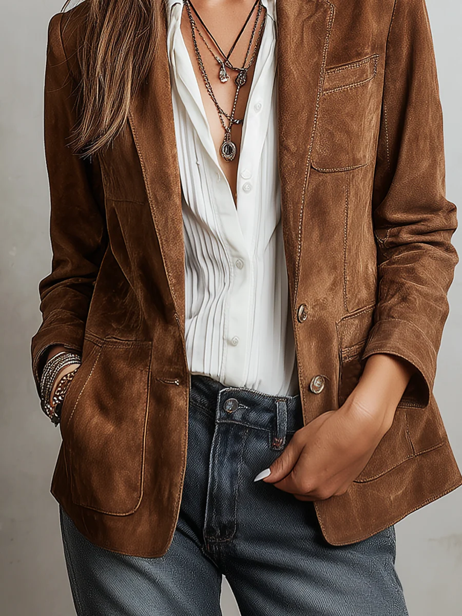 Christine - Blazer Vintage Marrone da Donna