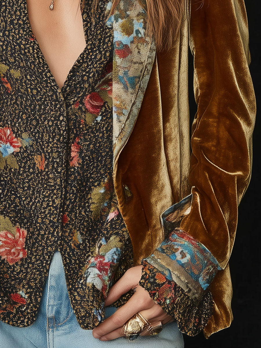 Marissa - Blazer Patchwork Vintage a Fiori per Donne