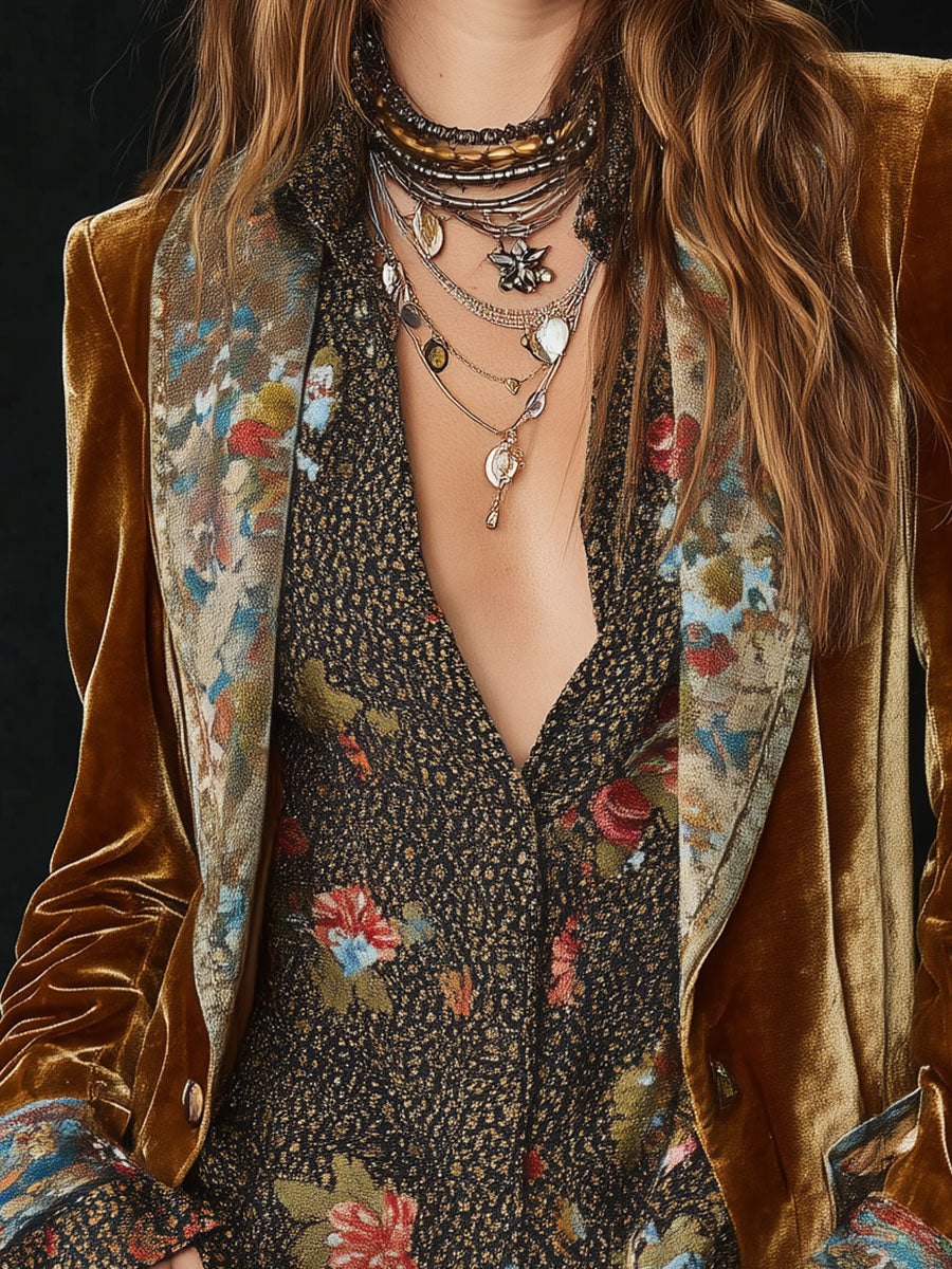 Marissa - Blazer Patchwork Vintage a Fiori per Donne