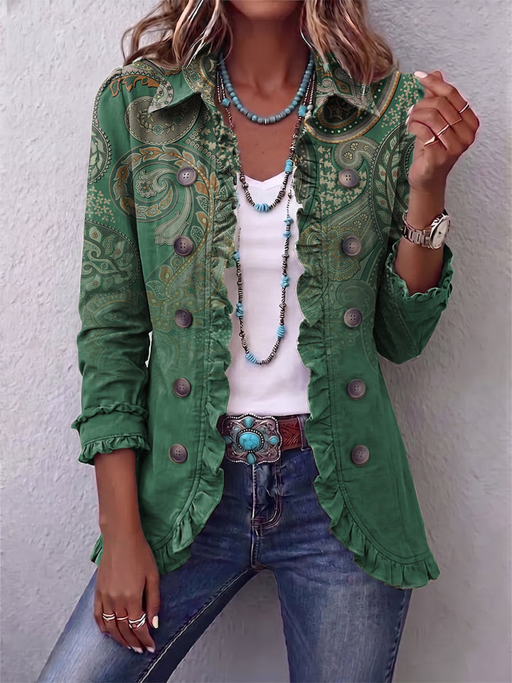 Emma | Giacca con Volant e Stampa Paisley Bohemien