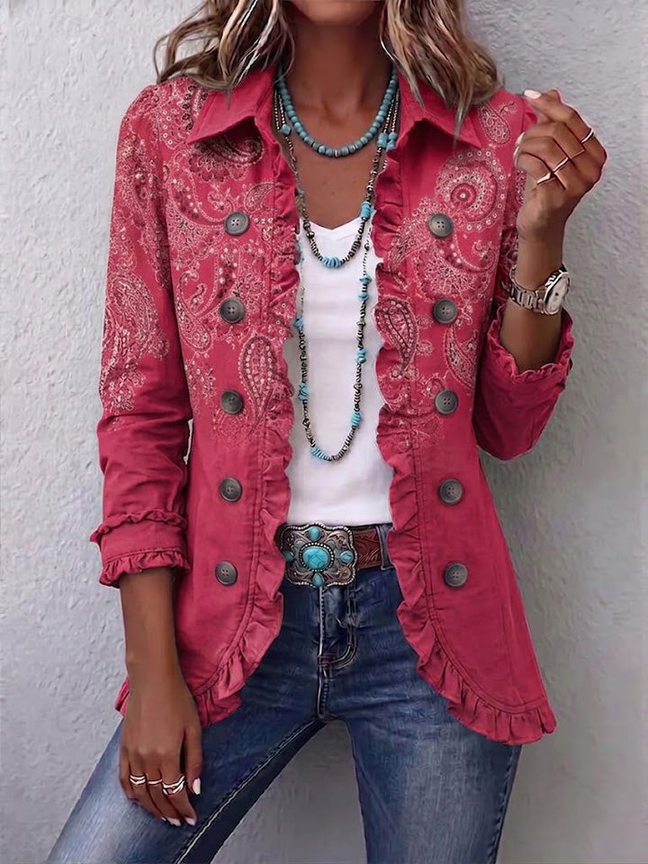 Vanna | Giacca con Volant e Stampa Paisley Vintage
